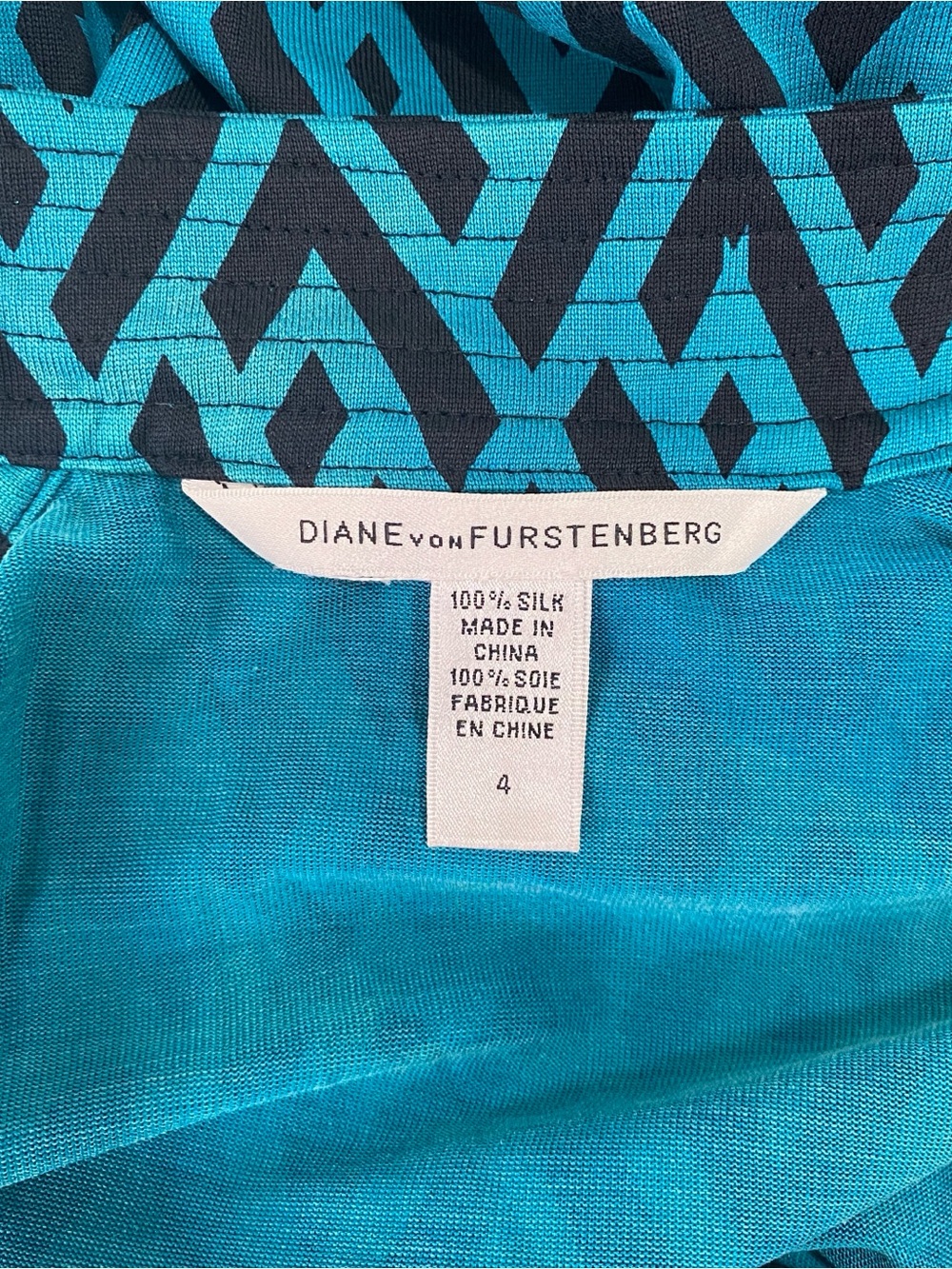 Archive Diane von Furstenberg DVF Tessa Silk Wrap Dress Y2K Geometric Link 4 - Picture 8 of 10